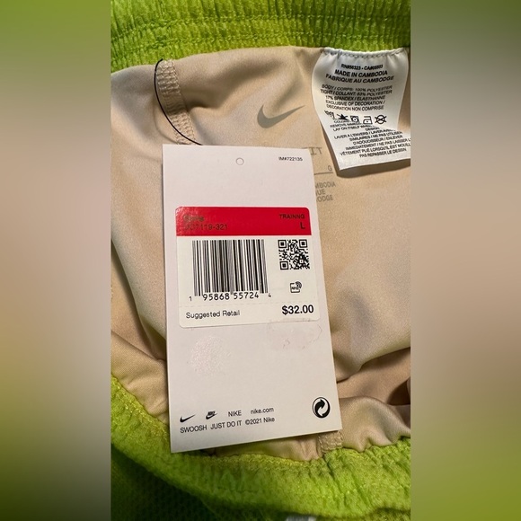 NWT Nike Dri-FIT Tempo 2-in-1 Training Running Shorts Atomic Green Large - Picture 5 of 7